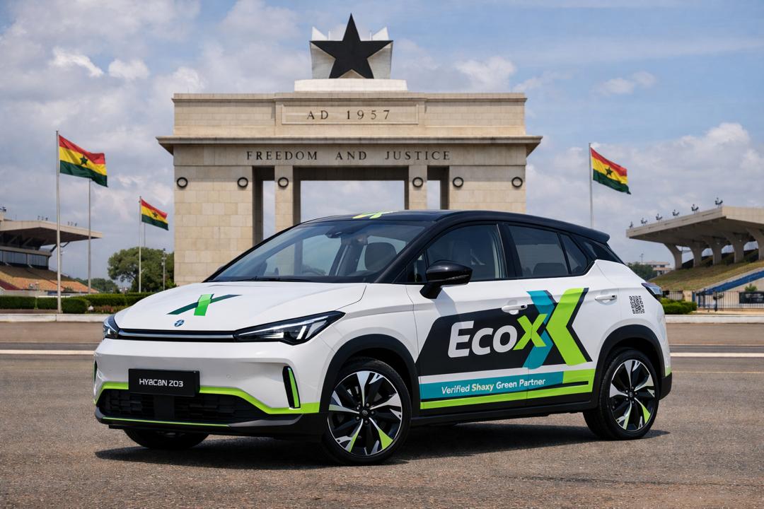 Sleek white electric SUV