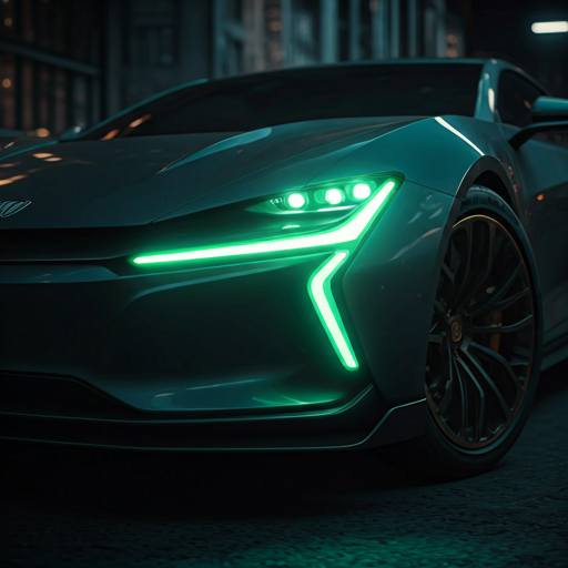 Futuristic EV headlight