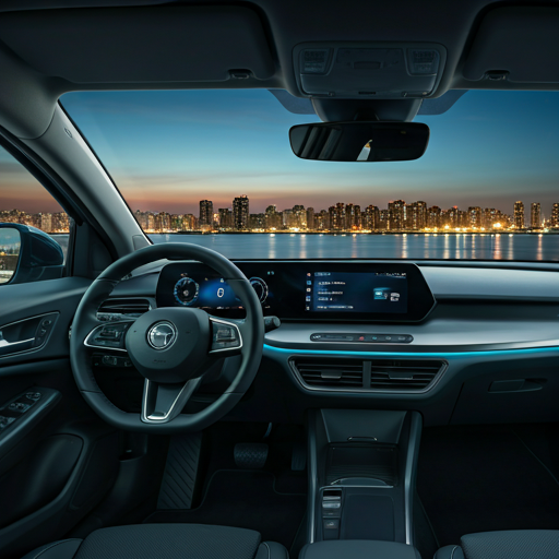 Modern electric car dashboard